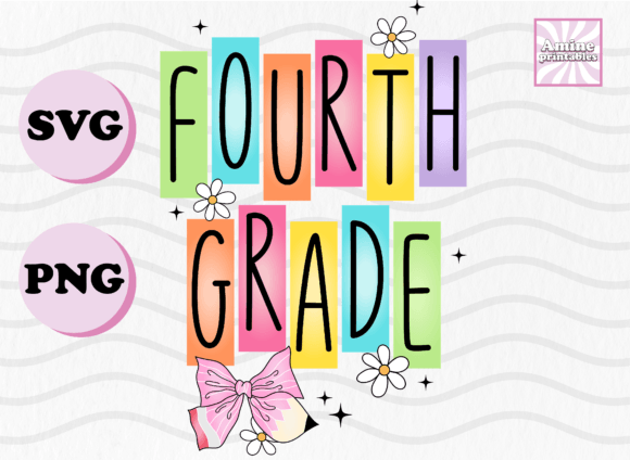 Back to School 4th Grade Pencil Coquette Graphics