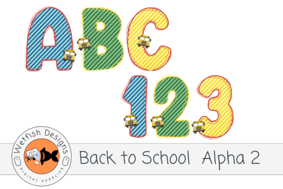 Back to School Alpha 2 with Numbers Graphics for Creative Publishers