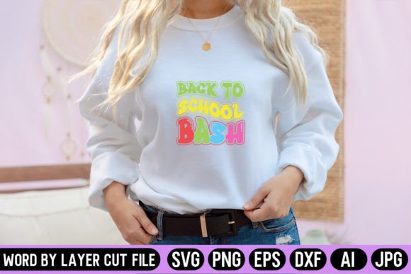 Back to School Bash Retro Design Graphics for Crafts