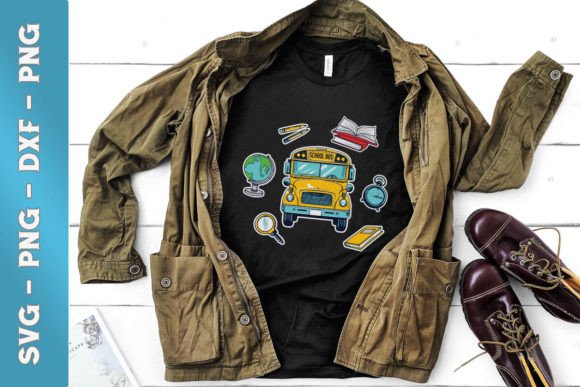Back To School Floral School Bus Graphics for Crafts