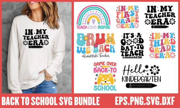 Back to School SVG Bundle Teacher Svg Graphics for T-Shirt Designs