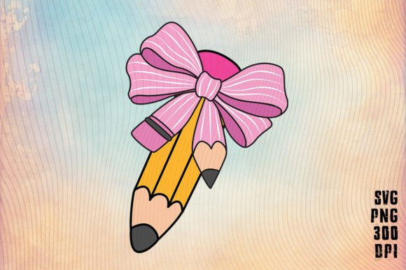Pencil Bow Back to School Graphics for Crafts