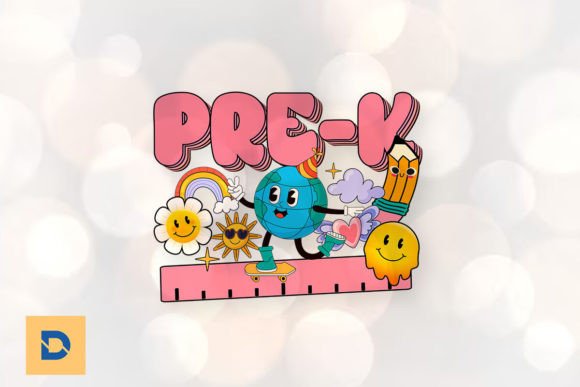 Retro Pre-K Back to School PNG