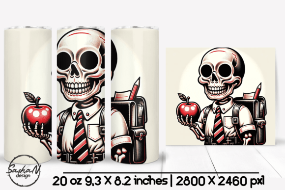 School Skeleton Tumbler Graphics for Crafts