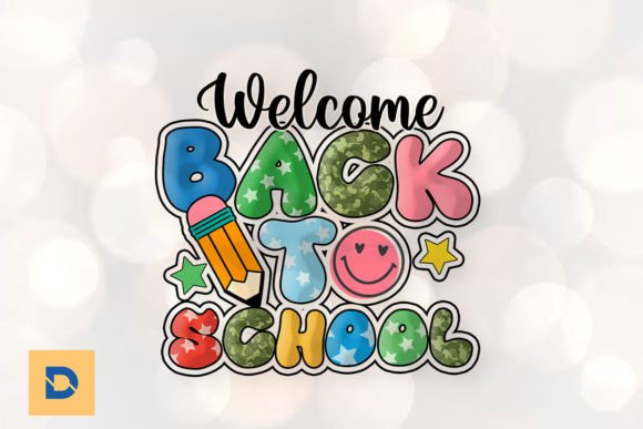 Sublimation Welcome Back to School Graphics for Print Templates