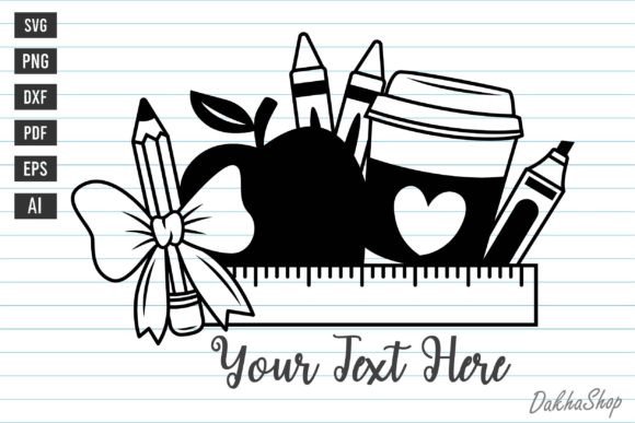 Teacher Svg Back to School Graphics for Print Templates