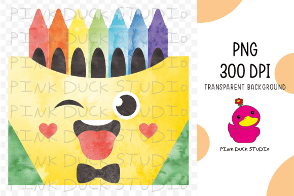 Watercolor Crayon Box Graphics for Creative Crafts
