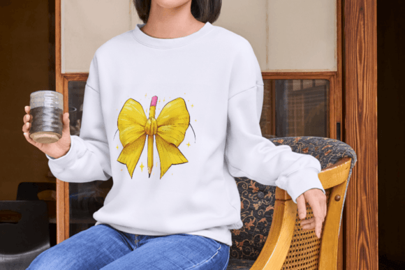 Yellow Ribbon with Pencil Back to School Graphics
